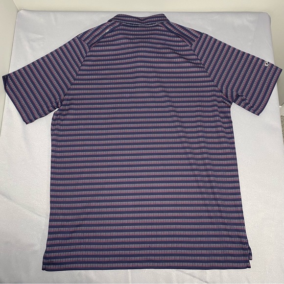 Callaway Opti Dri Men's Golf Polo Shirt Size L Short Sleeve Navy Blue Stripes - Picture 5 of 7